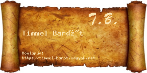 Timmel Barót névjegykártya